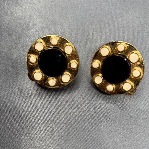 Elegant Gold and Black Earrings